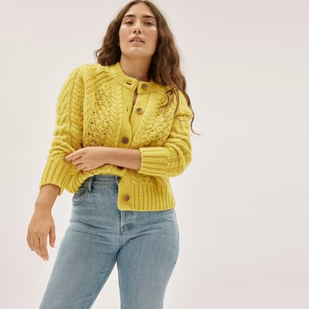 Everlane Cloud Cable Cardigan - Small